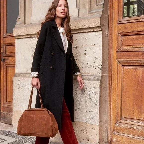 Sezane | Jackets & Coats | Sezane Jim Coat In Black | Poshmark